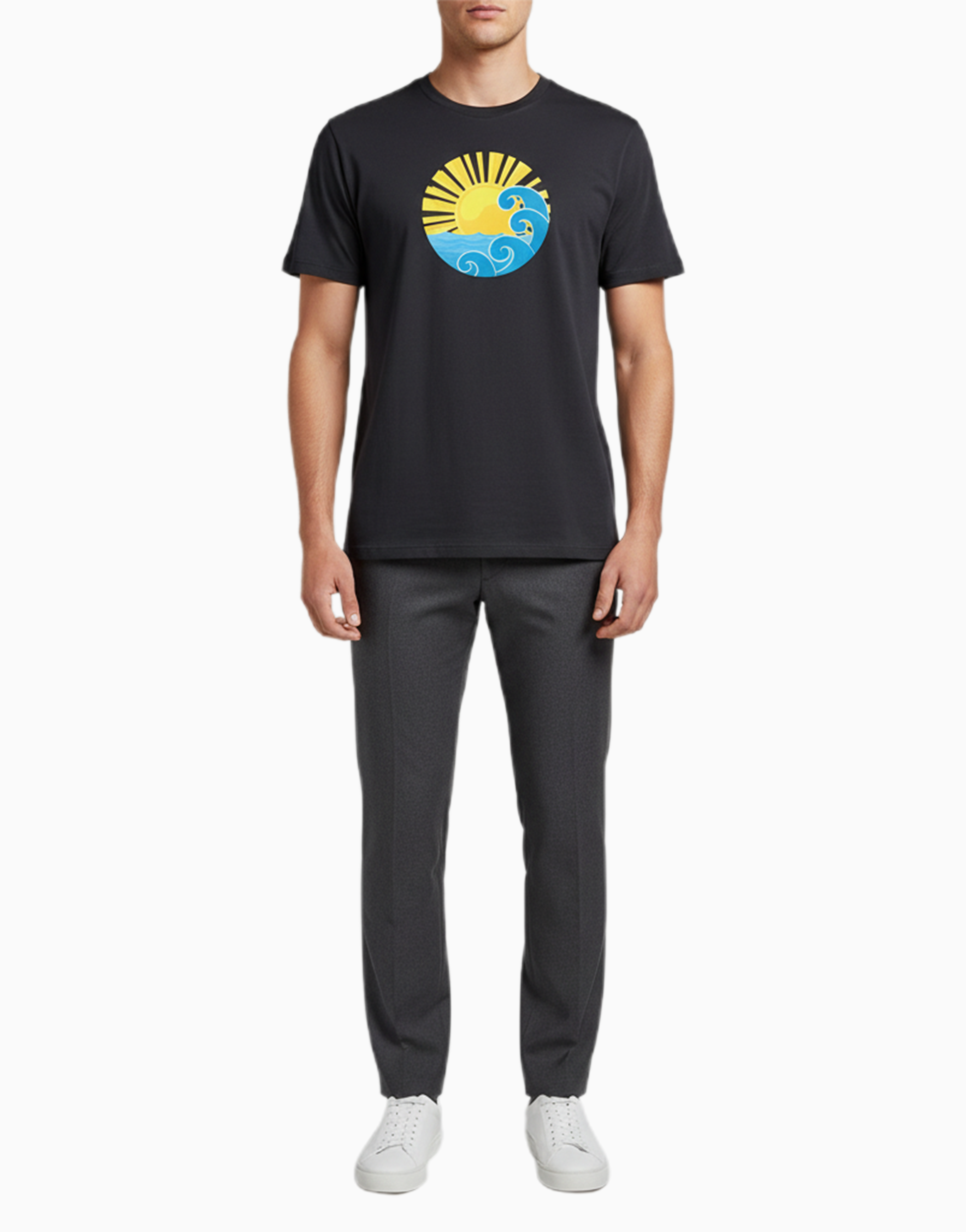 Unisex Relaxed fit t-shirt Sunrise wave (FRONT) (ILS 005)