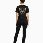 Women's Relaxed fit t-shirt "Golden Butterfly" (ILS 066)