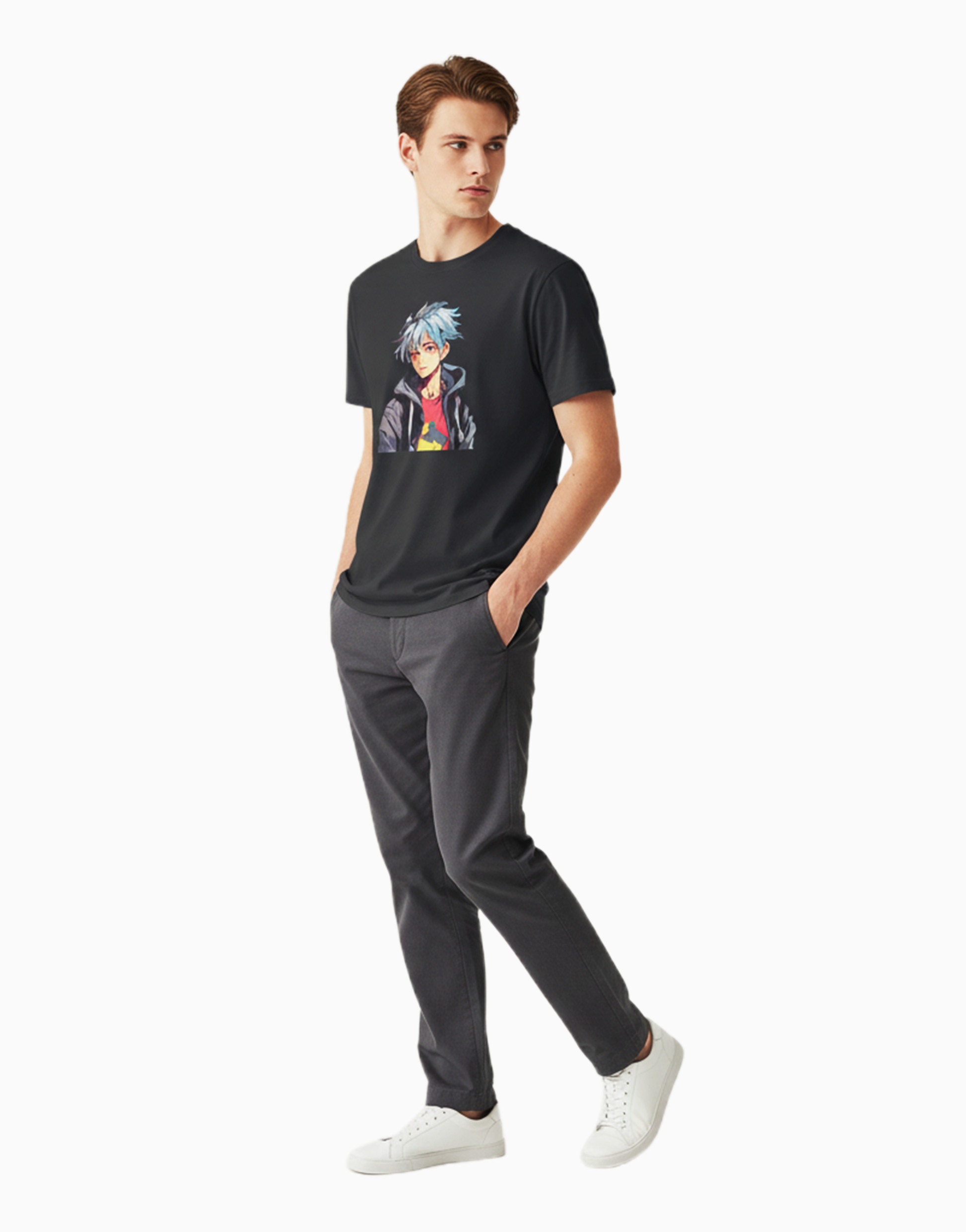 Men_sRelaxedfitt-shirtNeoAnimeDrifter_BLACK_2.png Men's Relaxed fit t-shirt Neo Anime Drifter (ILS 085) - Image 1