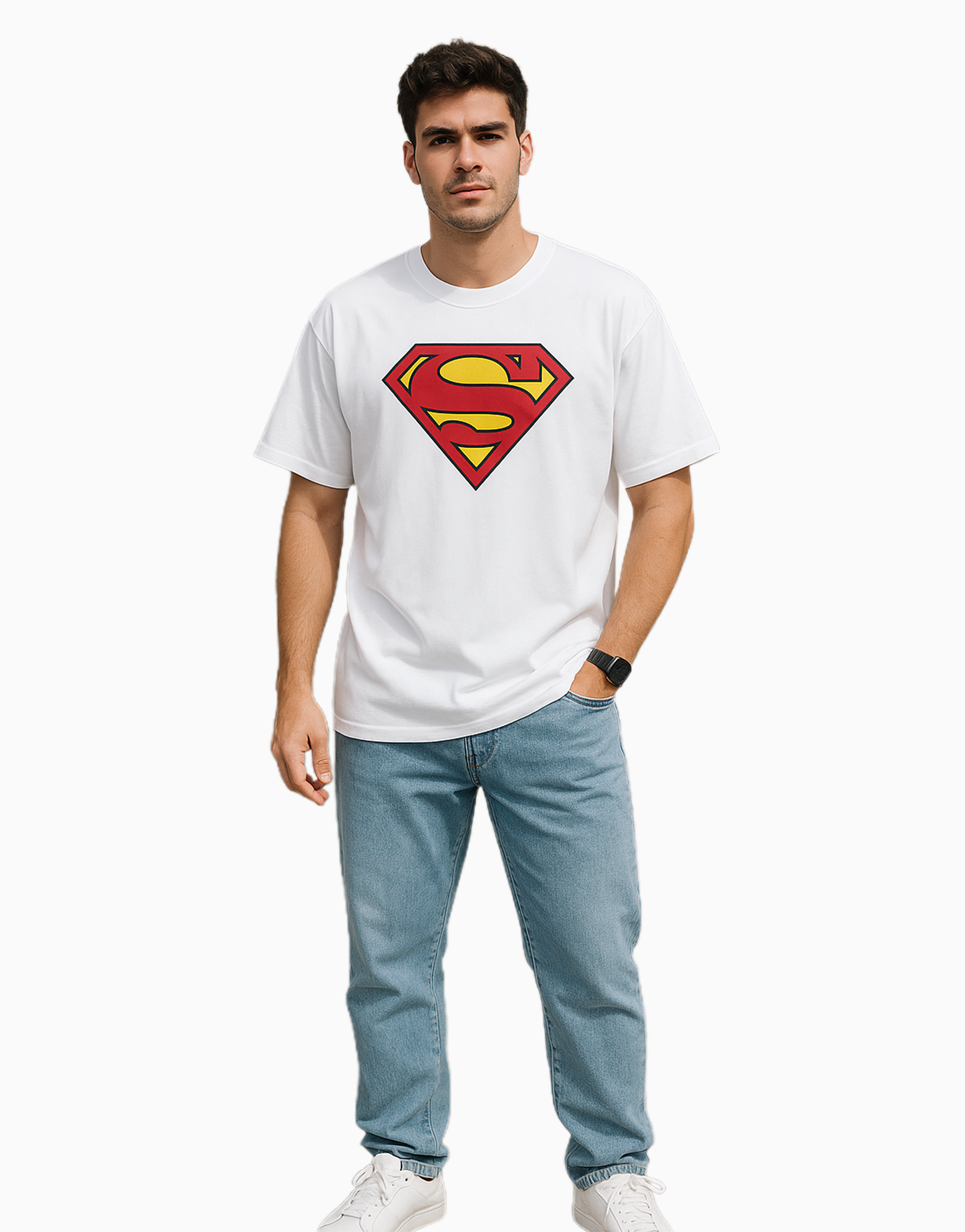 Men_sRelaxedfitt-shirtSuperman_WHITE_1.png Men's Relaxed fit t-shirt Superman (ILS 004) - Image 1