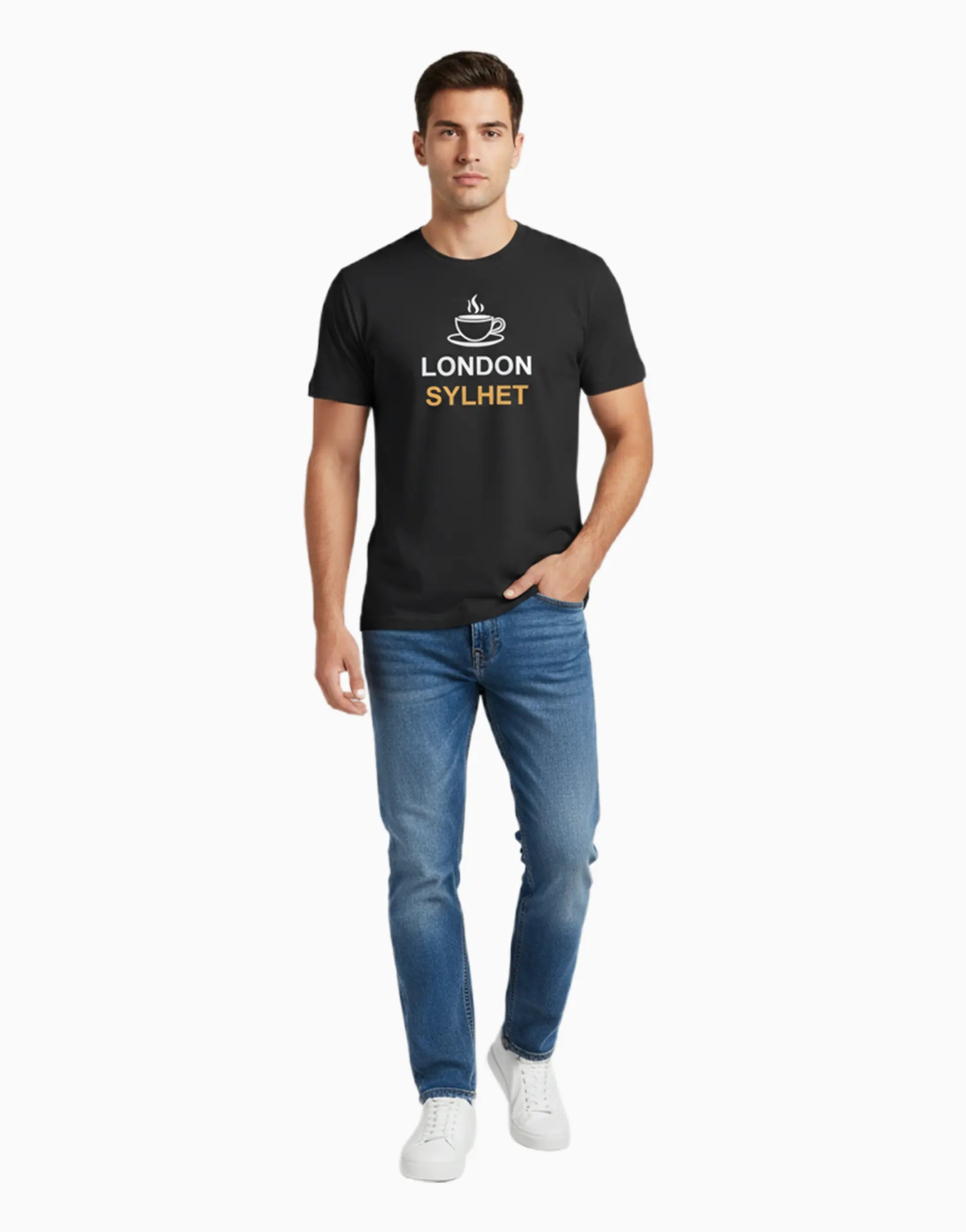 Men_s_Relaxed_fit_t-shirt_London_Sylhet_Themed_BLACK_3.jpg Men's Relaxed fit t-shirt London Sylhet Themed (ILS 010) - Image 1