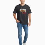 Unisex Relaxed fit t-shirt Never give up (ILS 040)