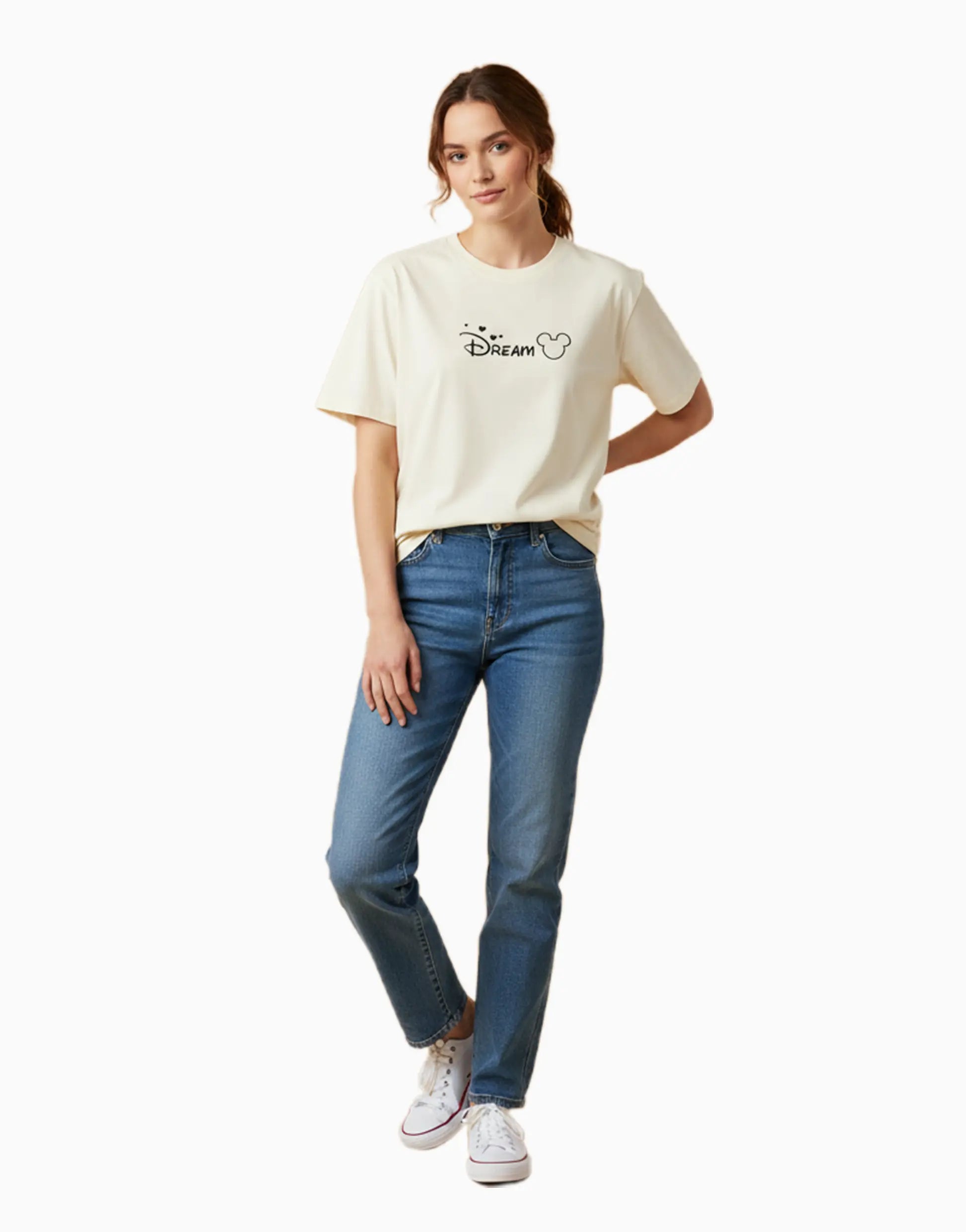 Women_sRelaxedfitt-shirt_Dream__CREAM_1.jpg Women's Relaxed fit t-shirt "Dream" (ILS 034) - Image 1