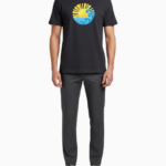 Unisex Relaxed fit t-shirt Sunrise wave (FRONT) (ILS 005)